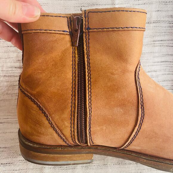 Gudren Sjoden Tan Leather Winter Boots Ankle Booties Minimalist Utilitarian 8.5 - Picture 4 of 8